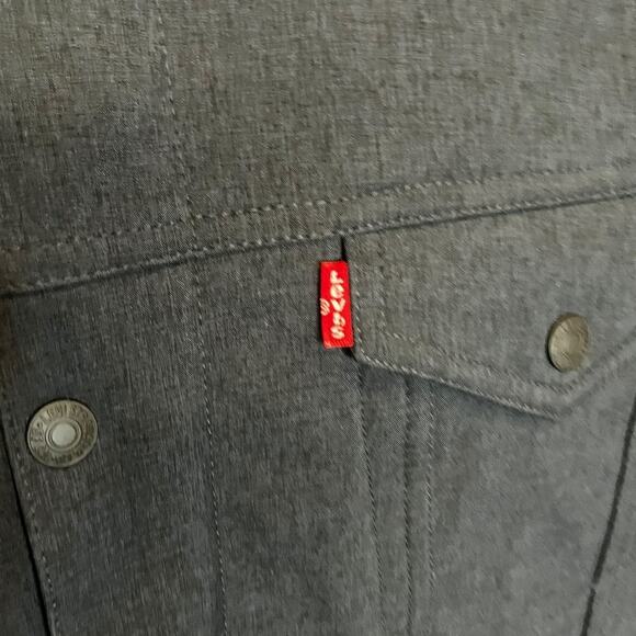Levi’s Gray Trucker Jacket XL Zip Front Snap Buttons Streetwear Outerwear - Picture 3 of 12